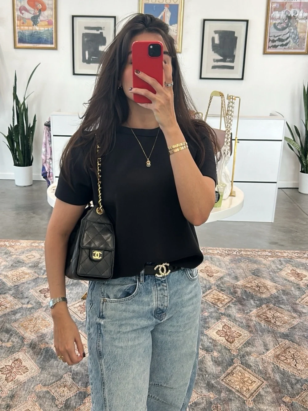Chanel MINI 25 Black Quilted Leather Bucket Bag with Gold Chain